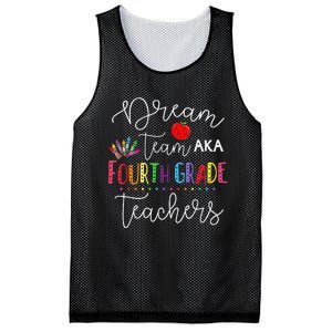 Dream Team Fourth Grade Teachers Back To School 4th Grade Mesh Reversible Basketball Jersey Tank