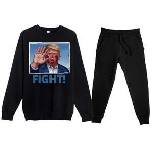 Donald Trump Fight! Rally Pro Trump Premium Crewneck Sweatsuit Set