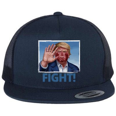 Donald Trump Fight! Rally Pro Trump Flat Bill Trucker Hat