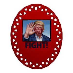 Donald Trump Fight! Rally Pro Trump Ceramic Oval Ornament