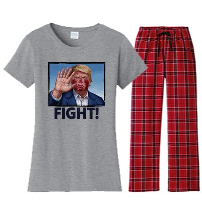 Donald Trump Fight! Rally Pro Trump Women's Flannel Pajama Set