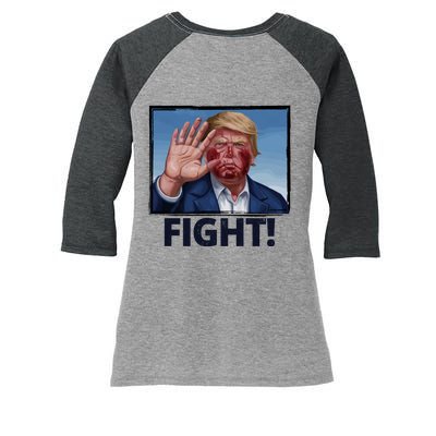 Donald Trump Fight! Rally Pro Trump Women's Tri-Blend 3/4-Sleeve Raglan Shirt