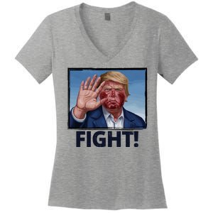 Donald Trump Fight! Rally Pro Trump Women's V-Neck T-Shirt