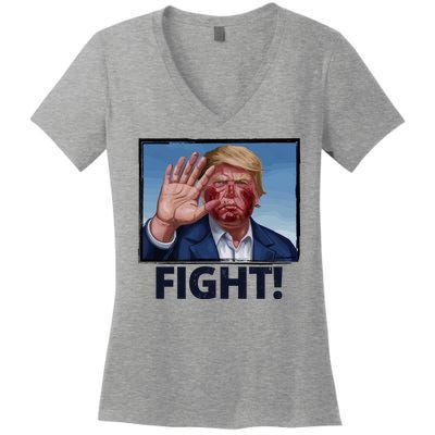 Donald Trump Fight! Rally Pro Trump Women's V-Neck T-Shirt