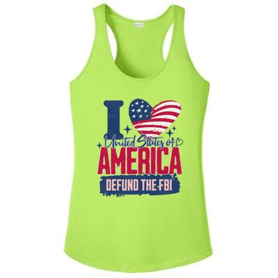 Defund The FBI MAGA Conservative Republican Fourth Of July Ladies PosiCharge Competitor Racerback Tank