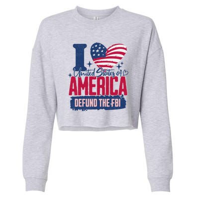 Defund The FBI MAGA Conservative Republican Fourth Of July Cropped Pullover Crew