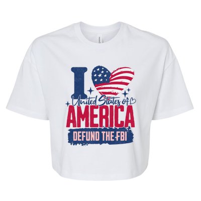 Defund The FBI MAGA Conservative Republican Fourth Of July Bella+Canvas Jersey Crop Tee