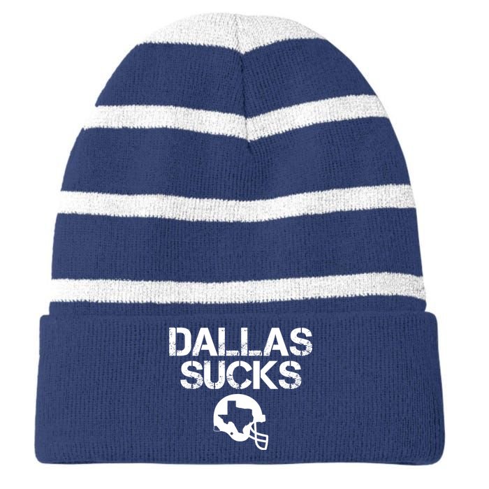 Dallas Texas Football Fan Striped Beanie with Solid Band