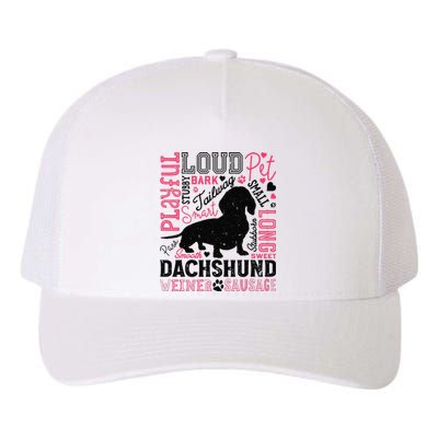 Dachshund Typography Funny Word Art Dog Lover  Gift Yupoong Adult 5-Panel Trucker Hat