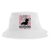 Dachshund Typography Funny Word Art Dog Lover  Gift Sustainable Bucket Hat