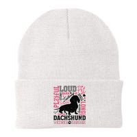 Dachshund Typography Funny Word Art Dog Lover  Gift Knit Cap Winter Beanie