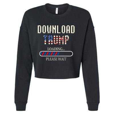 Download Trump Funny Loading Bar Trump Election 2024 Cropped Pullover Crew