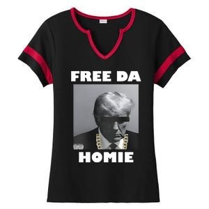 Donald Trump Free Da Homie Ladies Halftime Notch Neck Tee