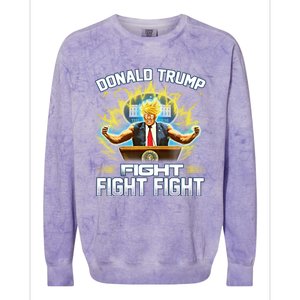 Donald Trump Fight Fight Fight Colorblast Crewneck Sweatshirt