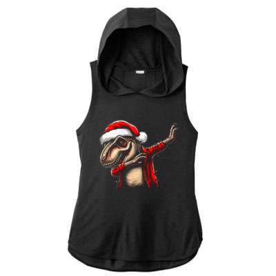 Dabbing Trex Funny Christmas Dab Dance Funny Christmas Gift Ladies PosiCharge Tri-Blend Wicking Draft Hoodie Tank