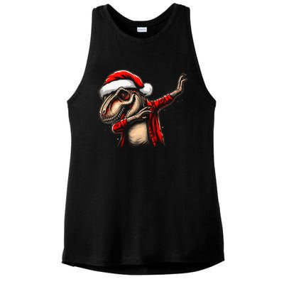 Dabbing Trex Funny Christmas Dab Dance Funny Christmas Gift Ladies PosiCharge Tri-Blend Wicking Tank