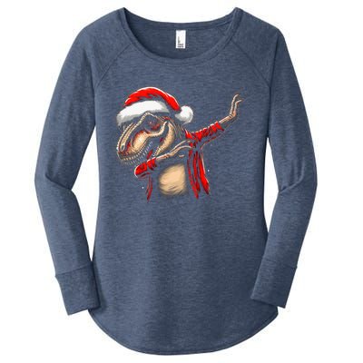 Dabbing Trex Funny Christmas Dab Dance Funny Christmas Gift Women's Perfect Tri Tunic Long Sleeve Shirt