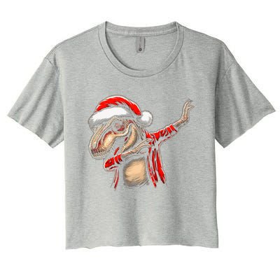 Dabbing Trex Funny Christmas Dab Dance Funny Christmas Gift Women's Crop Top Tee