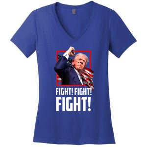 Donald Trump Fight Fighting Fighters Supporters Americans Gift Women's V-Neck T-Shirt