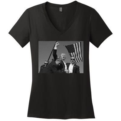 Donald Trump Fist Pump Women's V-Neck T-Shirt