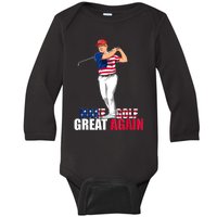 Donald Trump Funny Golf Gift Baby Long Sleeve Bodysuit