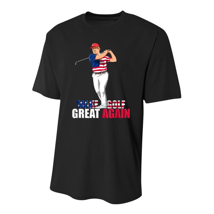 Donald Trump Funny Golf Gift Youth Performance Sprint T-Shirt