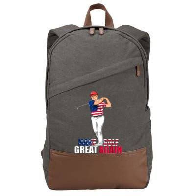 Donald Trump Funny Golf Gift Cotton Canvas Backpack