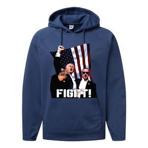 Donald Trump Fight Fighting Fighters Supporters Americans Performance Fleece Hoodie