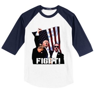 Donald Trump Fight Fighting Fighters Supporters Americans Baseball Sleeve Shirt