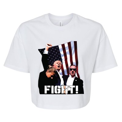 Donald Trump Fight Fighting Fighters Supporters Americans Bella+Canvas Jersey Crop Tee