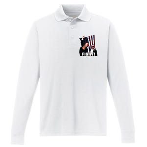 Donald Trump Fight Fighting Fighters Supporters Americans Performance Long Sleeve Polo