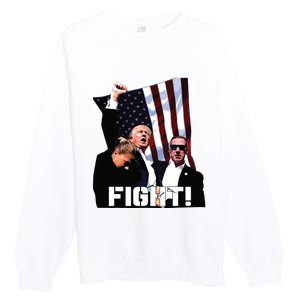 Donald Trump Fight Fighting Fighters Supporters Americans Premium Crewneck Sweatshirt