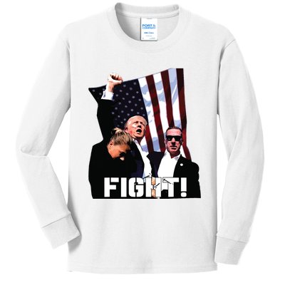 Donald Trump Fight Fighting Fighters Supporters Americans Kids Long Sleeve Shirt