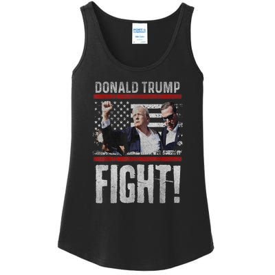 Donald Trump Fist American Flag Trump Fight Gift Ladies Essential Tank