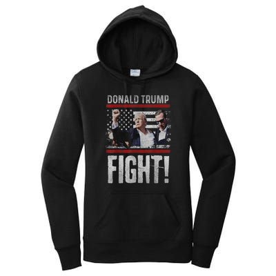 Donald Trump Fist American Flag Trump Fight Gift Women's Pullover Hoodie