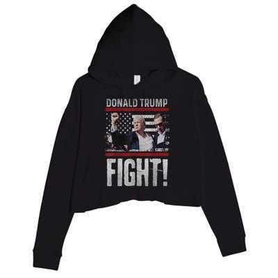 Donald Trump Fist American Flag Trump Fight Gift Crop Fleece Hoodie