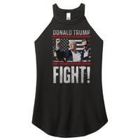 Donald Trump Fist American Flag Trump Fight Gift Women's Perfect Tri Rocker Tank