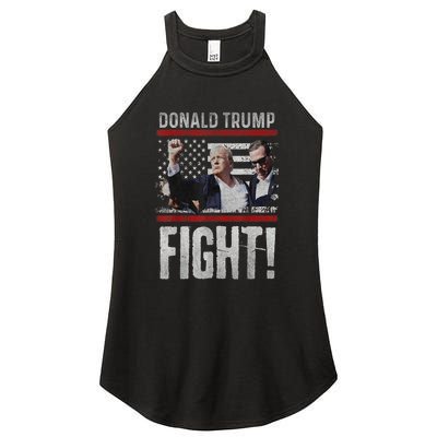 Donald Trump Fist American Flag Trump Fight Gift Women's Perfect Tri Rocker Tank