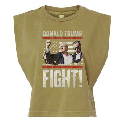 Donald Trump Fist American Flag Trump Fight Gift Garment-Dyed Women's Muscle Tee