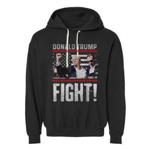 Donald Trump Fist American Flagtee Trump Fight Garment-Dyed Fleece Hoodie