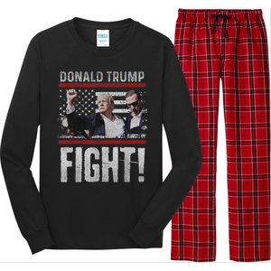 Donald Trump Fist American Flagtee Trump Fight Long Sleeve Pajama Set