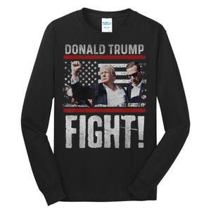 Donald Trump Fist American Flagtee Trump Fight Tall Long Sleeve T-Shirt