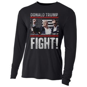 Donald Trump Fist American Flagtee Trump Fight Cooling Performance Long Sleeve Crew