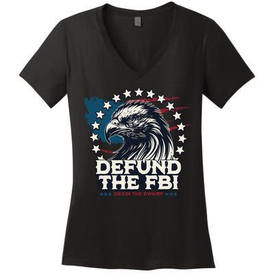 Defund The FBI MAGAConservative Republican Fourth Of July Women's V-Neck T-Shirt