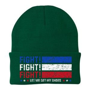 Donald Trump Fight Fist 2024 Let Me Get My Shoes Trump Knit Cap Winter Beanie