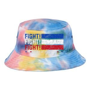 Donald Trump Fight Fist 2024 Let Me Get My Shoes Trump Tie Dye Newport Bucket Hat