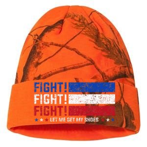 Donald Trump Fight Fist 2024 Let Me Get My Shoes Trump Kati Licensed 12" Camo Beanie