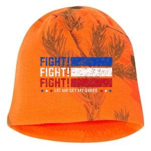 Donald Trump Fight Fist 2024 Let Me Get My Shoes Trump Kati - Camo Knit Beanie