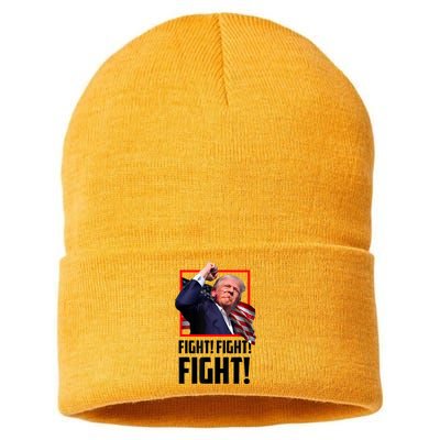 Donald Trump Fight Fighting Fighters Supporters Americans Sustainable Knit Beanie