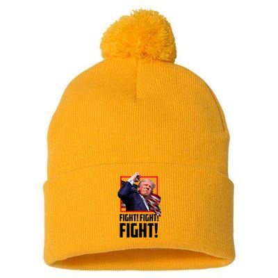 Donald Trump Fight Fighting Fighters Supporters Americans Pom Pom 12in Knit Beanie